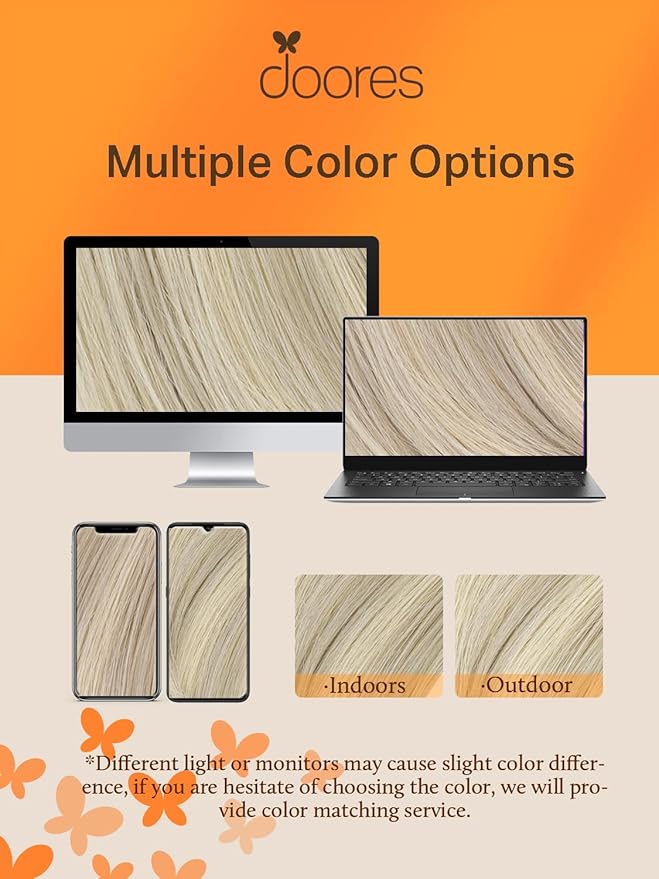 DOORES Hair Extensions Real Human Hair, Ash Blonde Highlighted Platinum Blonde 20 Inch 30g 10pcs, Tape in Remy Hair Extensions Straight Natural Hair for Women Skin Weft