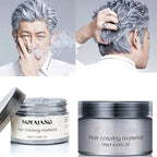 Temporary Hair Color Wax,Hair Spray Color, Hair Wax Color 4.23 oz, Easy Washout Temporary Hair Dye for Halloween,Cosplay, Party (Gray, 4.23)