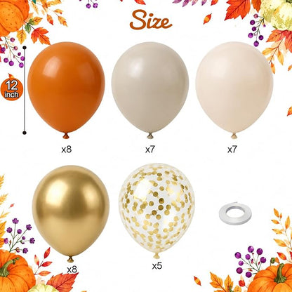 Burnt Orange Gold Balloons, 12 Inch Terracotta Nude Gold Balloon - Image 2