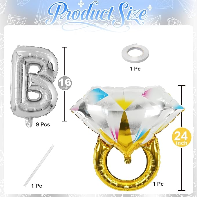 Silver Bachelorette Party Decorations, Bride To Be Bridal Shower Letter - Image 2