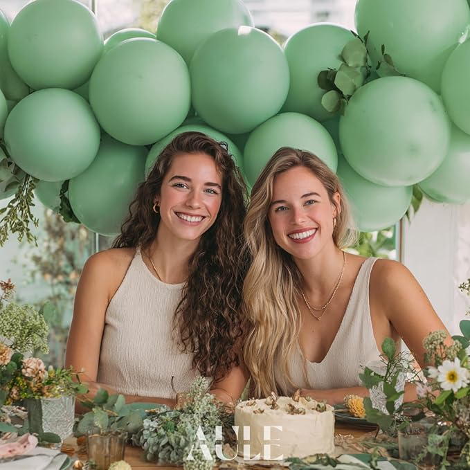 AULE 50Pcs Latex 12 Inch Sage Green Balloons | Helium Balloons Helium Party - Image 4
