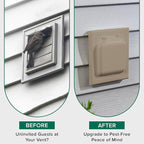 NO-PEST VENT, Exclusive Dual Door Dryer Vent Cover Outdoor 4 inch with Collar, Made in USA w Highest UV Resistant Plastic in any Outdoor Vent Cover (Wood Stock Brown, 4" Plastic WIth Collar)