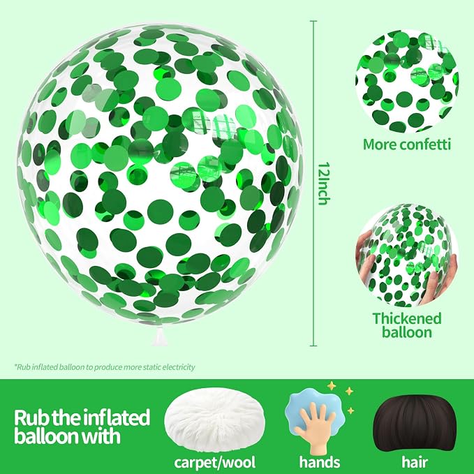 Green Confetti Balloons - Image 2