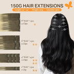 DOORES Clip in Hair Extensions, Ash Brown to Platinum Blonde 135g 7pcs 16 Inch, Remy Silky Hair Extensions Clip in Human Hair Natural Straight Weft Gift