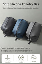 6"x 11" 6L Large Silicone Toiletry Bag,Waterproof Leakproof Foldable Travel Organizer,Dopp Kit Alternative for Men & Women,Navy Bule
