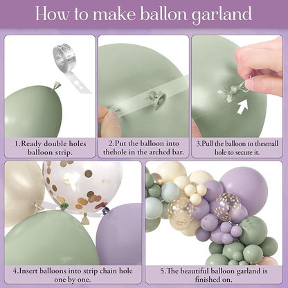 Amandir 173Pcs Dusty Green Purple Pink Balloon Arch Garland Kit | Lavender - Image 4