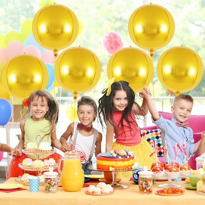 Metallic Gold Balloons, 22 Inch Large Sphere Round Balloons - Image 6