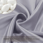 Adubor 100% Silk Pillowcase - Mulberry Silk Pillow Cases, 23 Momme 6A Grade Fibers, Silk Pillow Case for Hair and Skin Health, with Hidden Zipper (Queen 20''x30'', Light Gray, 1PC)