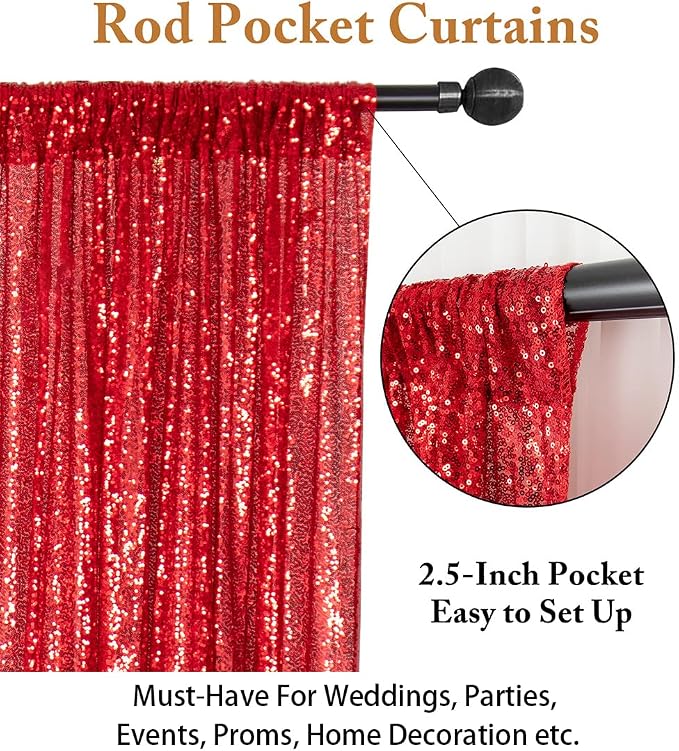 ShinyBeauty Sequin Backdrop Red 10X10FT - Image 4