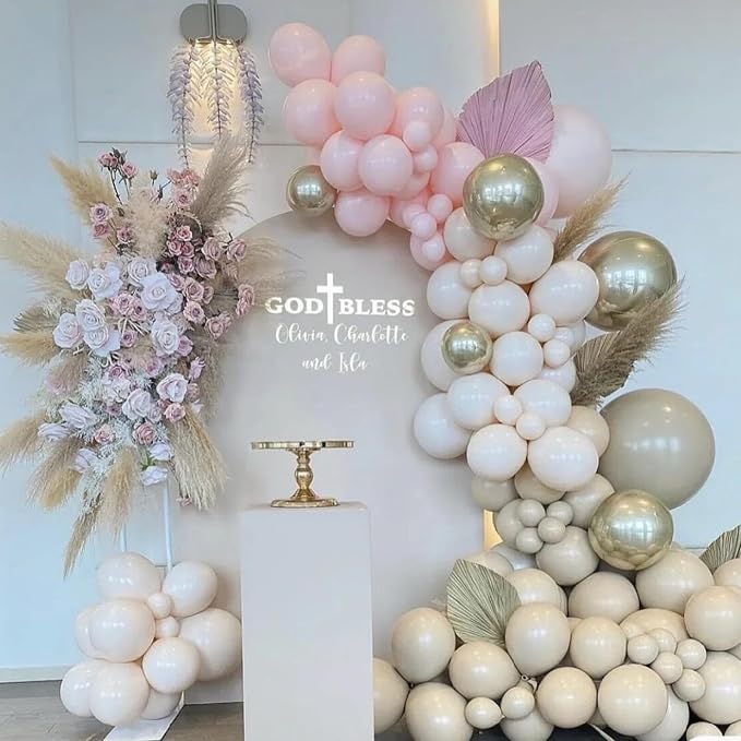 412pcs Sand White Balloon Garland Arch Kit 18 12 10 5 Inch Different Sizes - Image 8