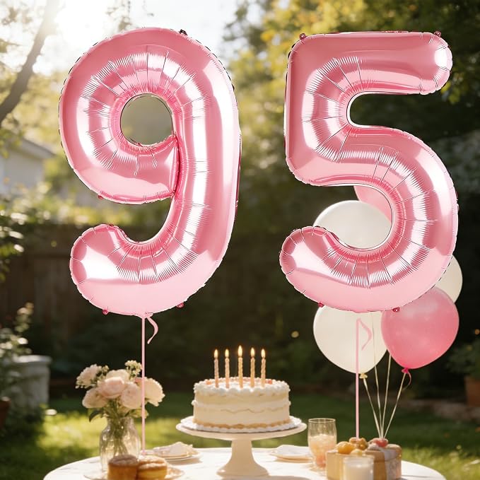 40 Inch Number 95 Balloons for 95th Birthday Party Decorations, 0-100 Jewelry - Image 3