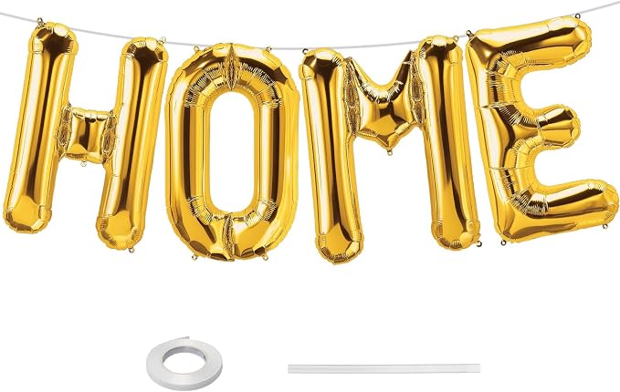 40 Inch Gold HOME Balloon Letters by Lingqiang