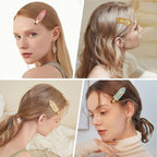 KesaPlan 10PCS No Bend Hair Clips, Jelly Glitter No Crease Hair Clips for Styling, Acrylic Resin Flat Duckbill Clips, Seamless Bang Hair Barrette for Women Girls Makeup Hairstyle Accessories