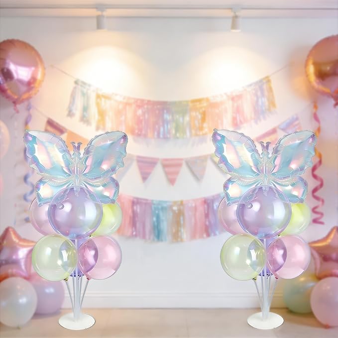 Iridescent Butterfly Party Balloons Stand Kit 2 Sets - Image 7