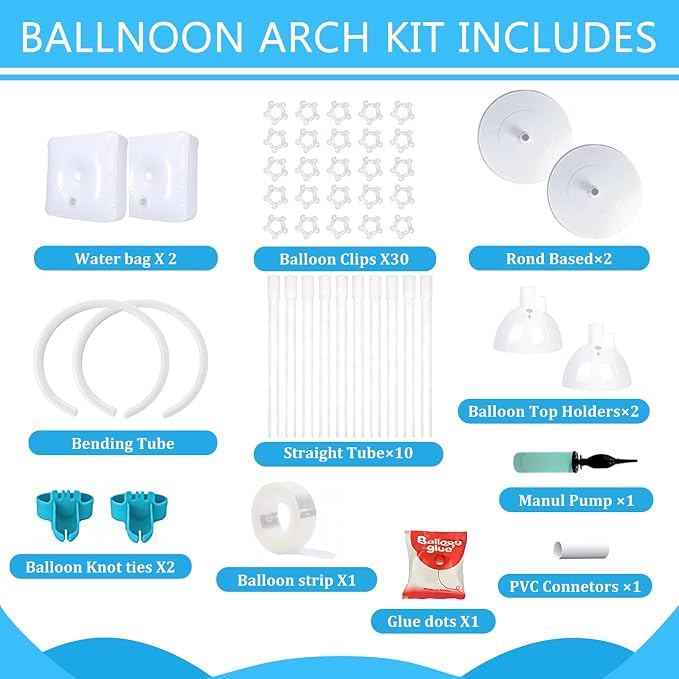 Balloon Arch Stand Kit for Party Backdrop Decoration 8.2FT & 6FT | White - Image 3