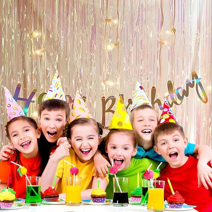 BRAVESHINE Iridescent Fringe Backdrop | Holographic Party Streamers Curtain | 2 - Image 8