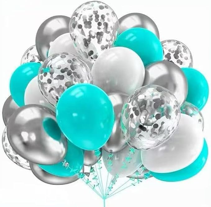 12-inch sequined metallic balloon set of 60 pieces, by Unknown