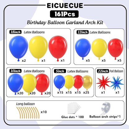 Red Blue Yellow Balloon Garland Arch Kit - Image 2