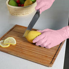 Disposable Gloves Medium, Nitrile and Vinyl Blend Material Gloves, Latex Free, 4 Mil 1000 Pc Food Grade Glove for Cleaning, Food Prep, Hair Dye, Tattoo, Pink