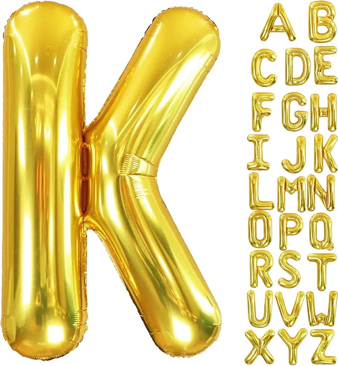 40 Inch Letter Foil Balloons Gold by Aeniaza