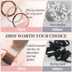 JIIRS 20PCS Boho Hair Ties,Elastic Bracelets,Elastic Hair Ties, Hair Bands For Ponytails,Ponytail Holder for Thick or Thin Hair,Boho Hair Bracelets No-Damage For Daily Life, Sport, Working(Set6)