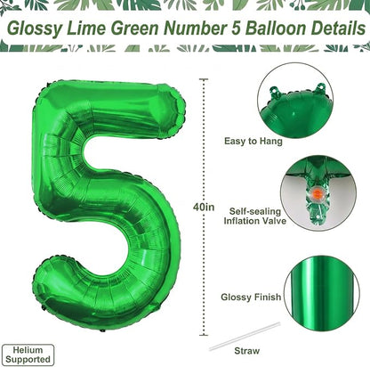 Green Number 15 Balloon 40 Inch, Shiny Foil Duo - Image 4