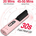Hair Brush Straightener Cordless, Straightening Comb for Women with 300 Million Negative Ions, 6 Temps 30s Fast Heating, 10000mAh Rechargeable Battery, Portable Travel Frizz-Free, On-The-Go Styling