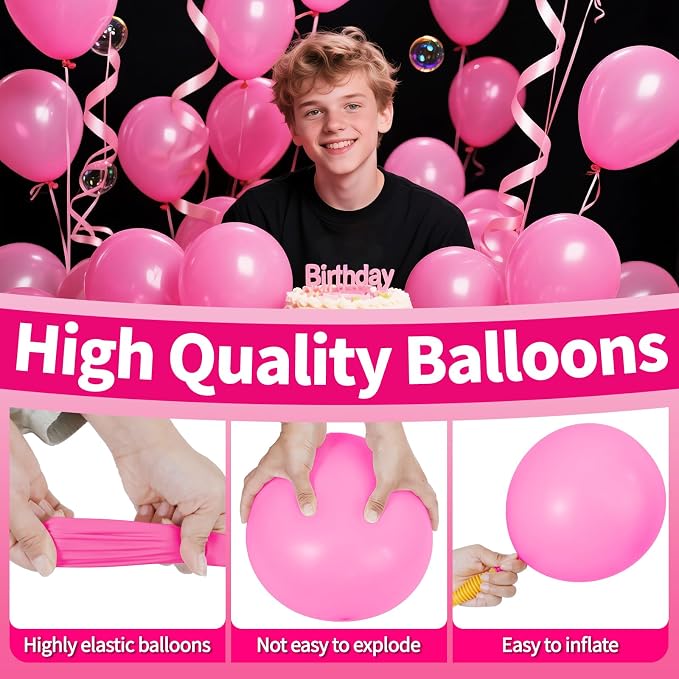 200pcs Pink Balloons 5 Inch, Small Mini Latex Balloons - Image 4
