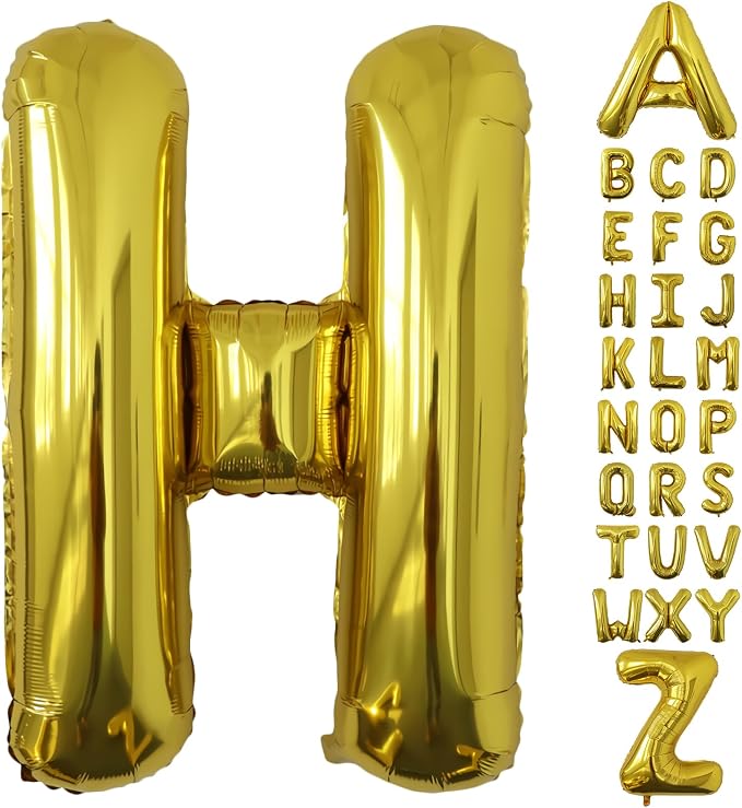 Letter Balloons Gold Party Balloon by United-UnicornsParty