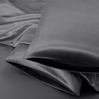 Aormenzy Dark Grey Satin Pillowcase for Hair and Skin, Satin Pillow Cases for Women Standard Size Set of 2 with Envelope Closure Silky Pillow Covers Wrinkle, Fade Resistant (20x26 Inches)