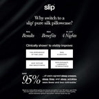 slip King Pure Silk Pillow Case - 100% Pure 22 Momme Mulberry Silk - King Size Standard Pillow Case -Anti-BedHead, Anti-Sleep Crease, Charcoal (20" x 36")