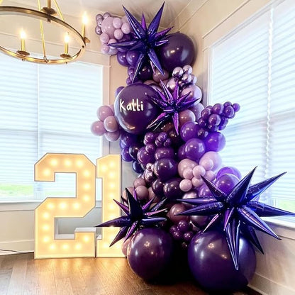 KBZVNAF Purple Latex Balloon Set 60 Packs 12 Inch | Metallic Chrome Purple - Image 4