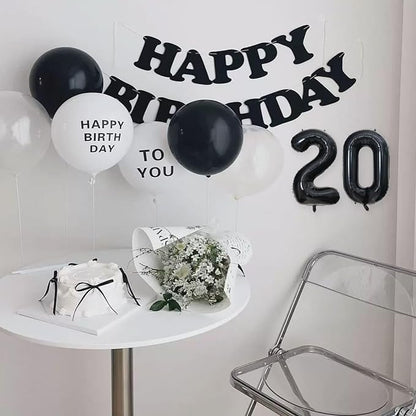 2 Set 20 Pcs 0-9 Black Number Balloons 16 Inch Black Number Mylar Foil Balloons - Image 6