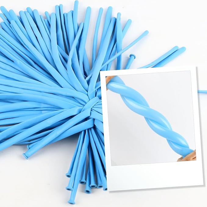 Long Balloons - Baby Blue 260 Balloons - Image 4