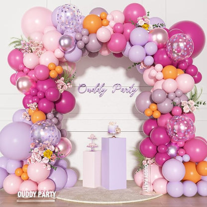 Ouddy Party Pink Purple Balloons Garland Arch Kit 18 12 10 5 Inch | Different - Image 2