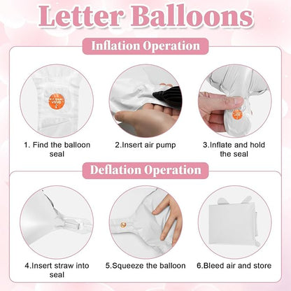 40inch White BRIDE Letter Balloons, Giant White Bride Foil Helium Balloon Banner - Image 8
