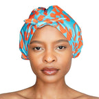 GRACE & COMPANY Luxury Shower Cap For Women - 100% Waterproof, Reusable, Washable & Breathable Shower Caps -Cora(Bag Packaging)