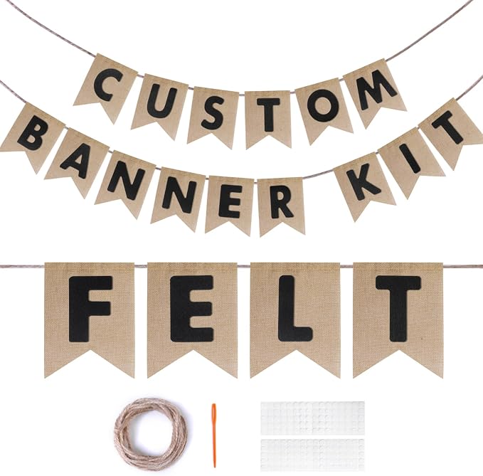 Custom Banner Kit, 28 Burlap Banner by DoveeDosa