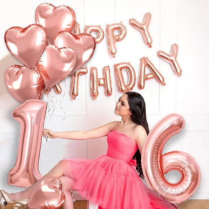 40 inch Rose Gold Birthday Balloons - Image 6