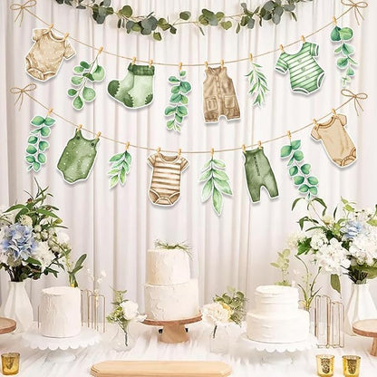 Greenery Baby Shower Decorations Sage Green Baby Shower Banner Oh Baby Party - Image 7
