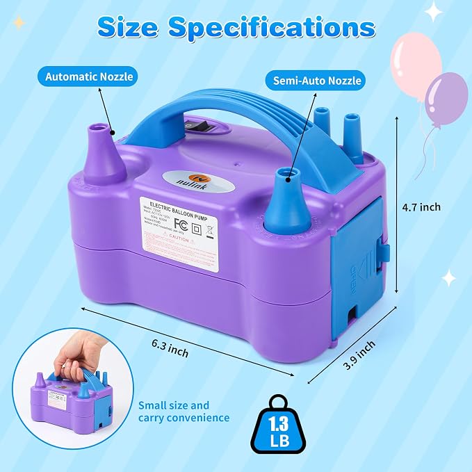Balloon Pump Electric Portable Dual Nozzle Air Pump - Image 4