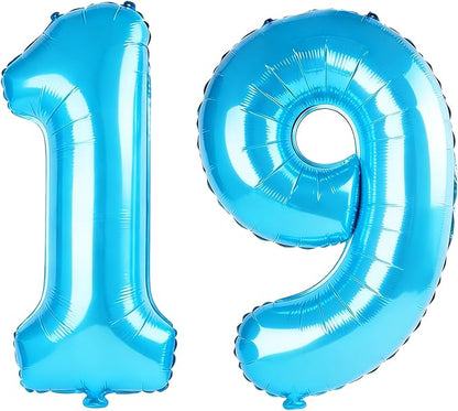 40 Inch Number 19 Balloons for 19th Birthday Party Decorations, 0-100 Jewelry by FOBELEC