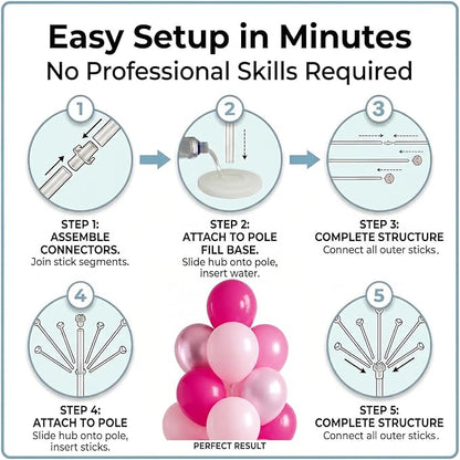 Metallic Pink Balloon Column Stand Kit - Image 3