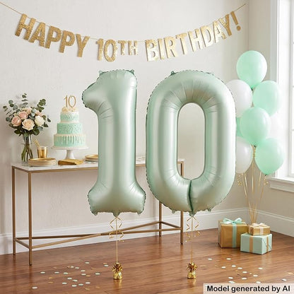 40 Inch Olive Green Number 10 Balloon - Image 4