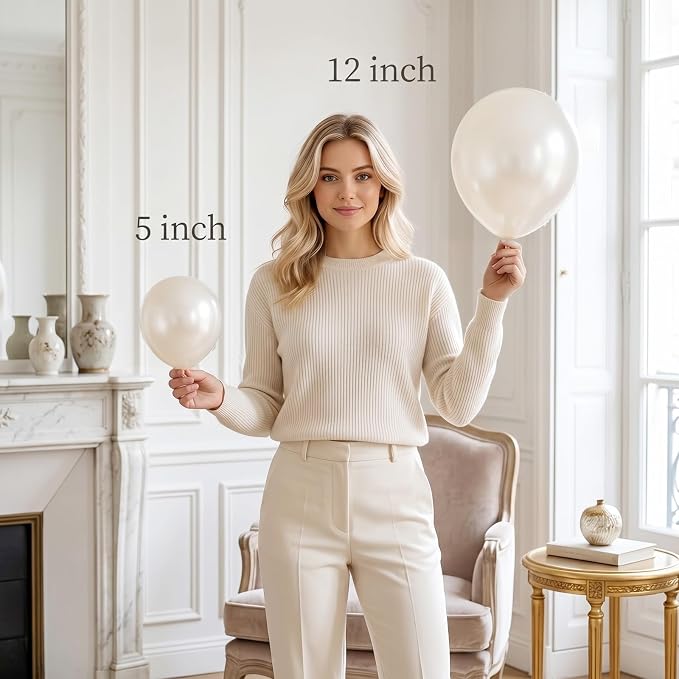Pearl White Sand Balloons - Image 6