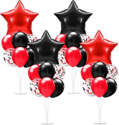 Lunmon 4 Set Red and Black Balloon Centerpieces by Lunmon