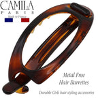 Camila Paris CP2316 French Hair Barrette Clip, Flexible Ponytail Holder No Metal Parts, Strong Hold Grip Hair Clips for Women, No Slip and Durable Styling Girls Hair Accessories, Made in France