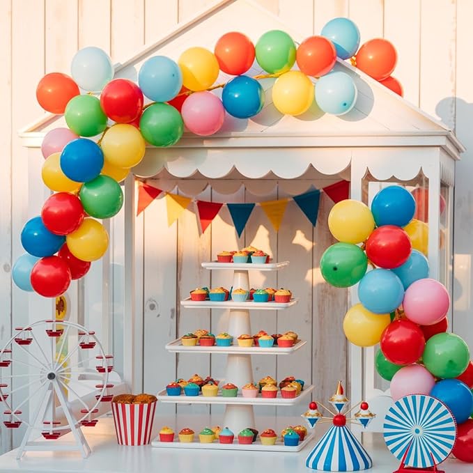 Red Green Blue Balloons, Star Colorful Confetti Gold Long Balloon - Image 6
