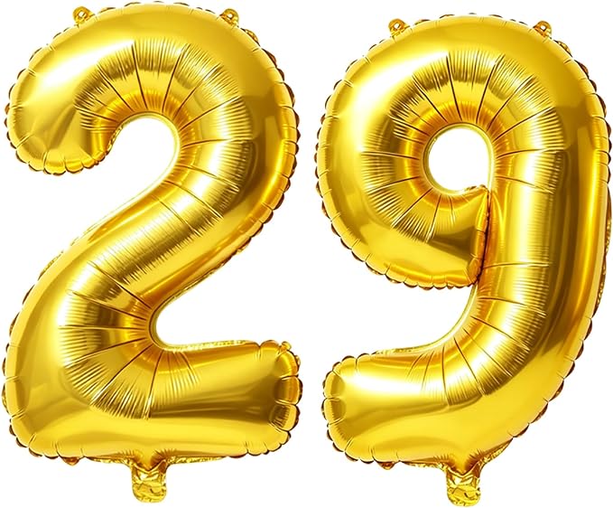 40 Inch Number 29 Balloons for 29th Birthday Party Decorations, 0-100 Gold by FOBELEC