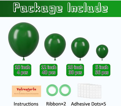 Voircoloria 130pcs Dark Green Balloons Garland Arch Kit, 18 12 10 5 Inch | - Image 2